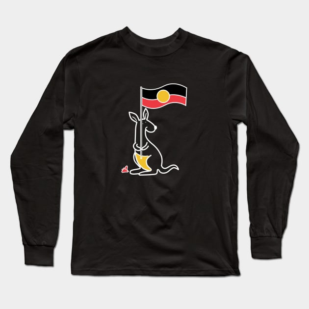 Australian Aboriginal Flag Long Sleeve T-Shirt by novaya